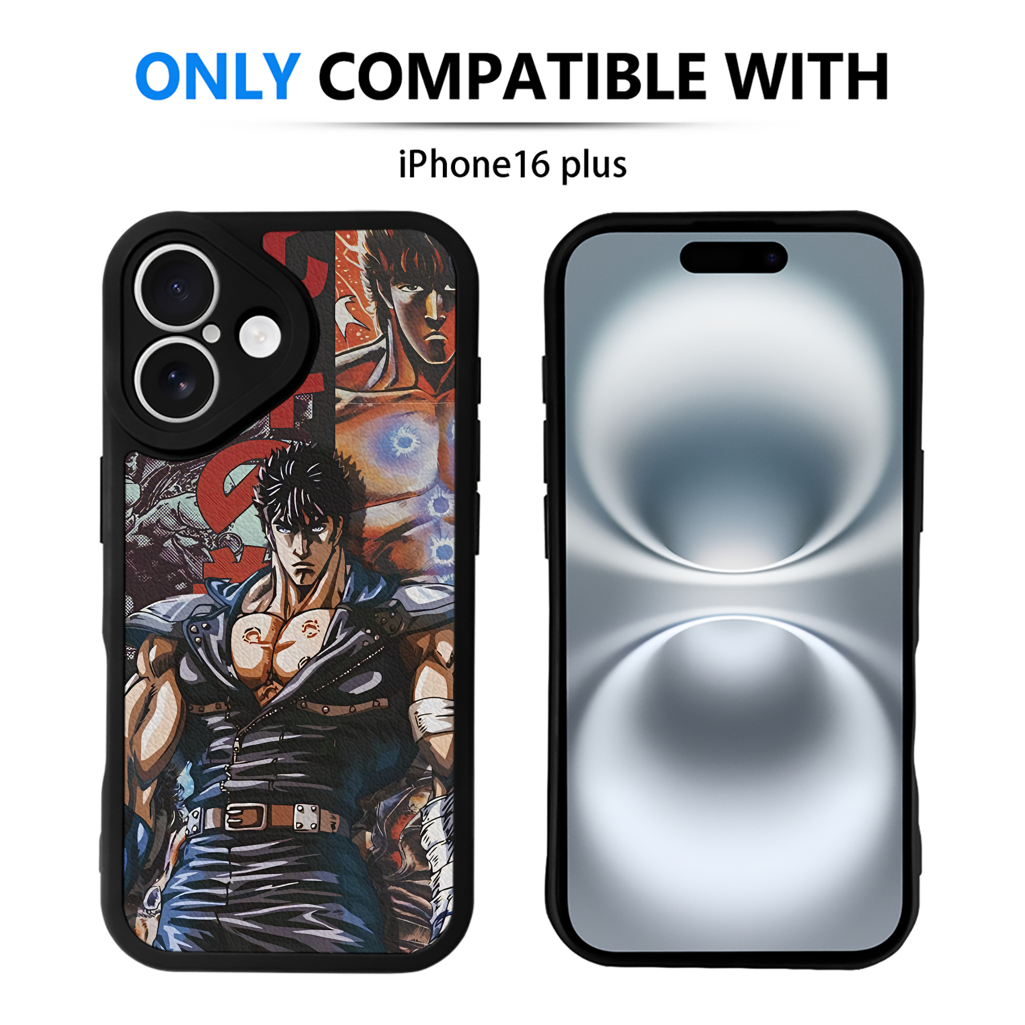 （画像用） 北斗の拳 Fist of the North Star 【iPhone 16シリーズ対応】シリコンスマホケース（レザー調） 材質：シリコン